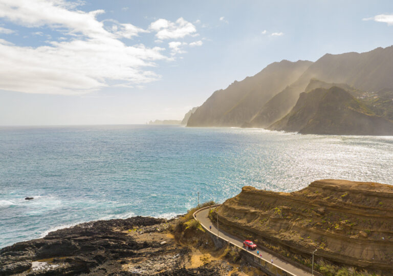 View of the Sea and coast of Porto da Cruz Madeira