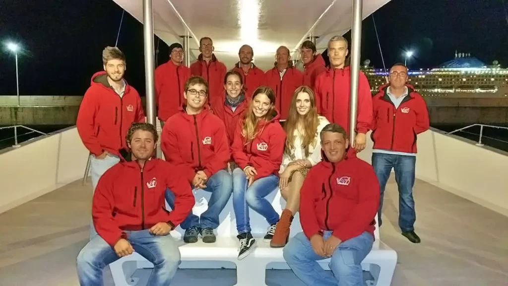 VMT Madeira team posing in a catamaran