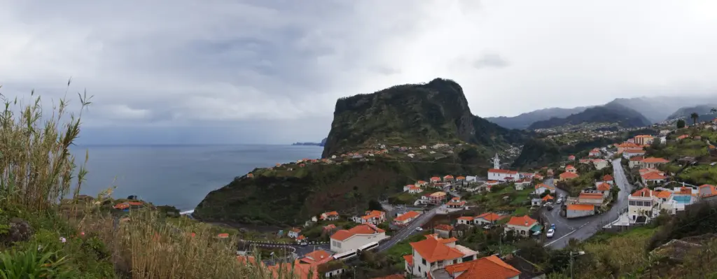 Ponta do Clérigo, Madeira: Coastal Hike Guide 1 Wide view over Faial with Penha d'Águia rising behind the coast