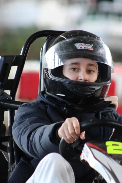 Person having fun Karting, under Madeira Airport, an experience by Go Kart Madeira