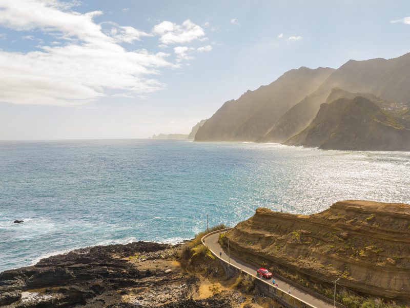 View of the Sea and coast of Porto da Cruz Madeira