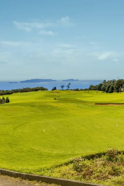 Aerial view of the Desertas course of Santo da Serra Golf in Madeira Island